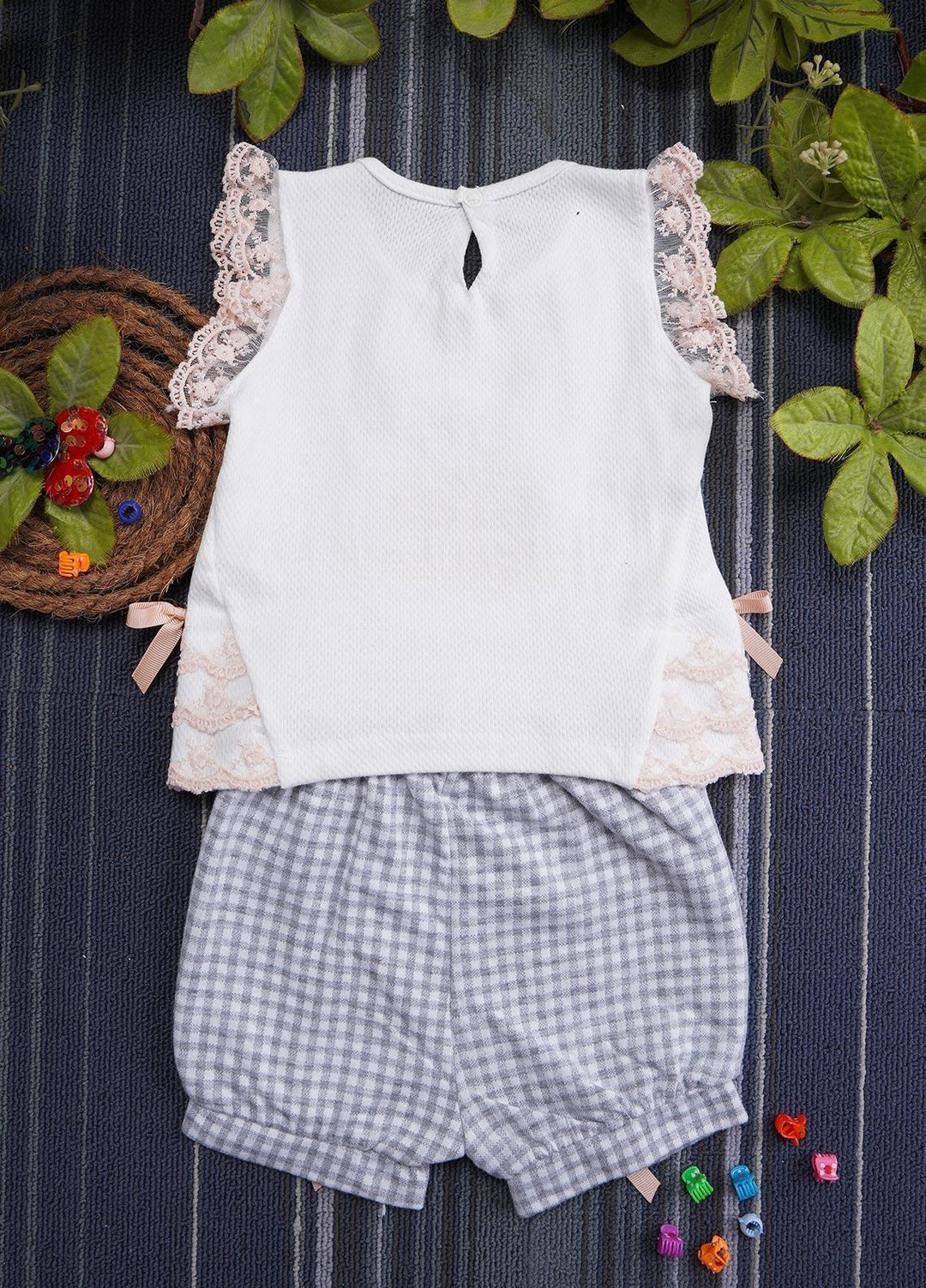 Sanaulla Exclusive Range Cotton Fancy Girls Suits -  128202 Off White