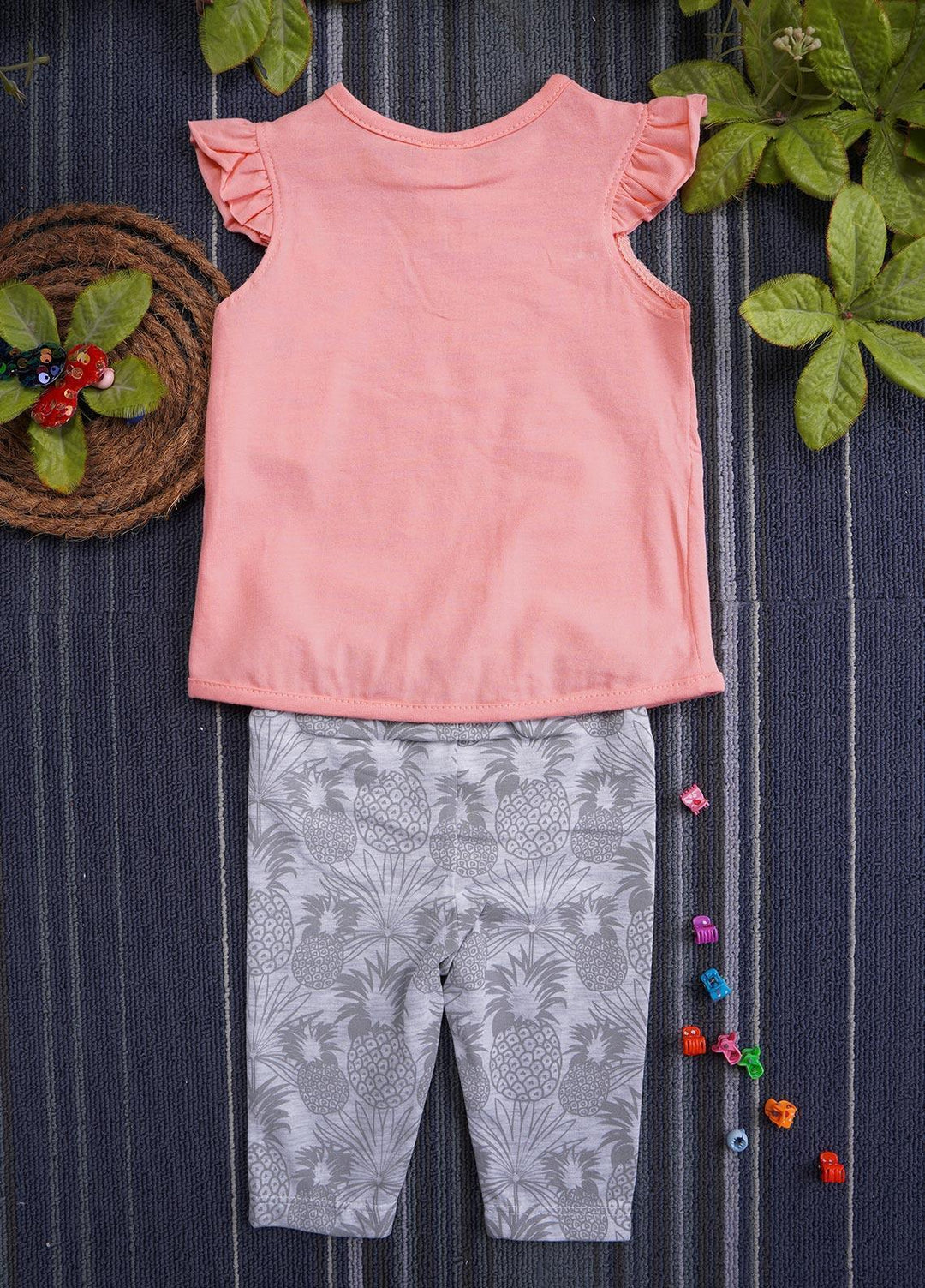 Sanaulla Exclusive Range Cotton Fancy Girls Suits -  130536 Peach