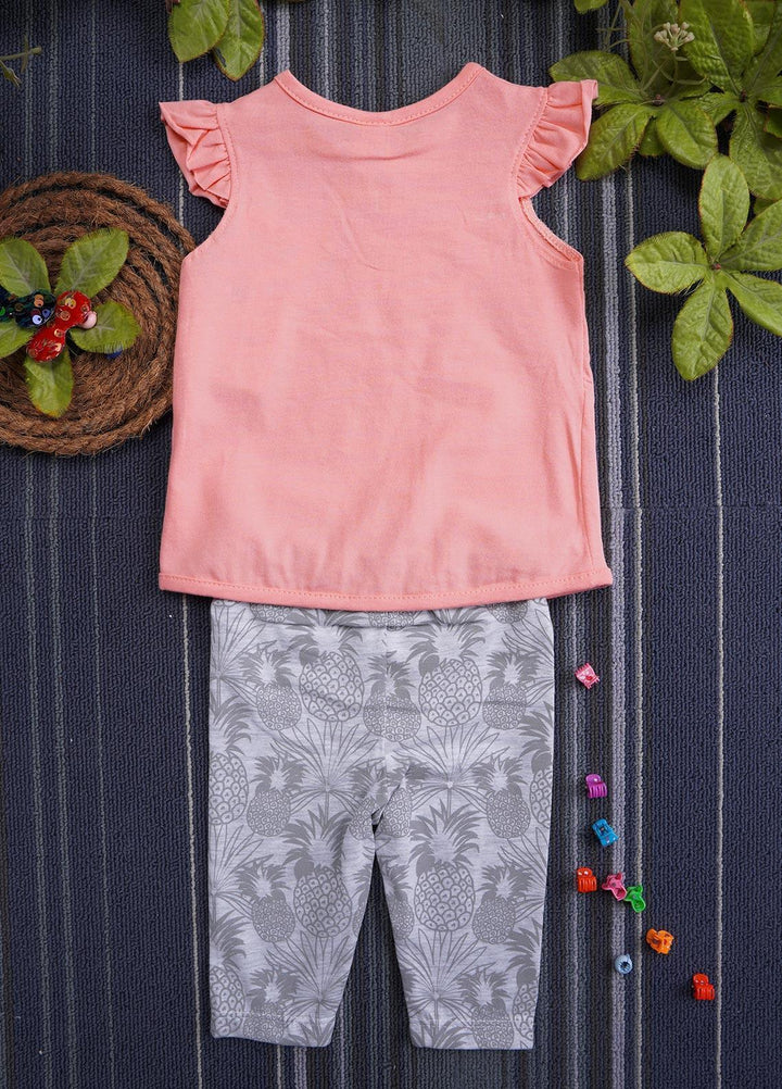 Sanaulla Exclusive Range Cotton Fancy Girls Suits -  130536 Peach