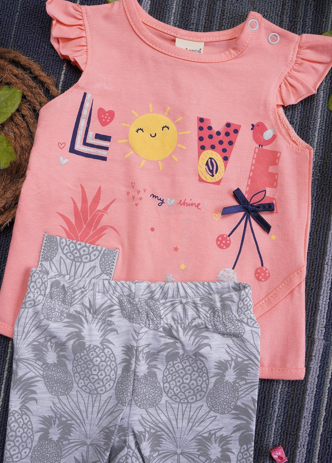 Sanaulla Exclusive Range Cotton Fancy Girls Suits -  130536 Peach