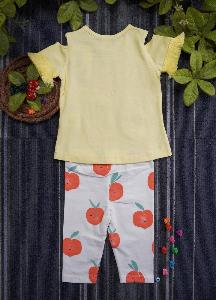 Sanaulla Exclusive Range Cotton Fancy Suits for Girls -  130554 Lemon