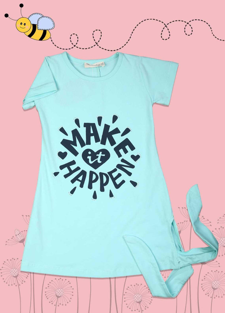 Sanaulla Exclusive Range Cotton Fancy Top for Girls -  7014-0508 Ferozi