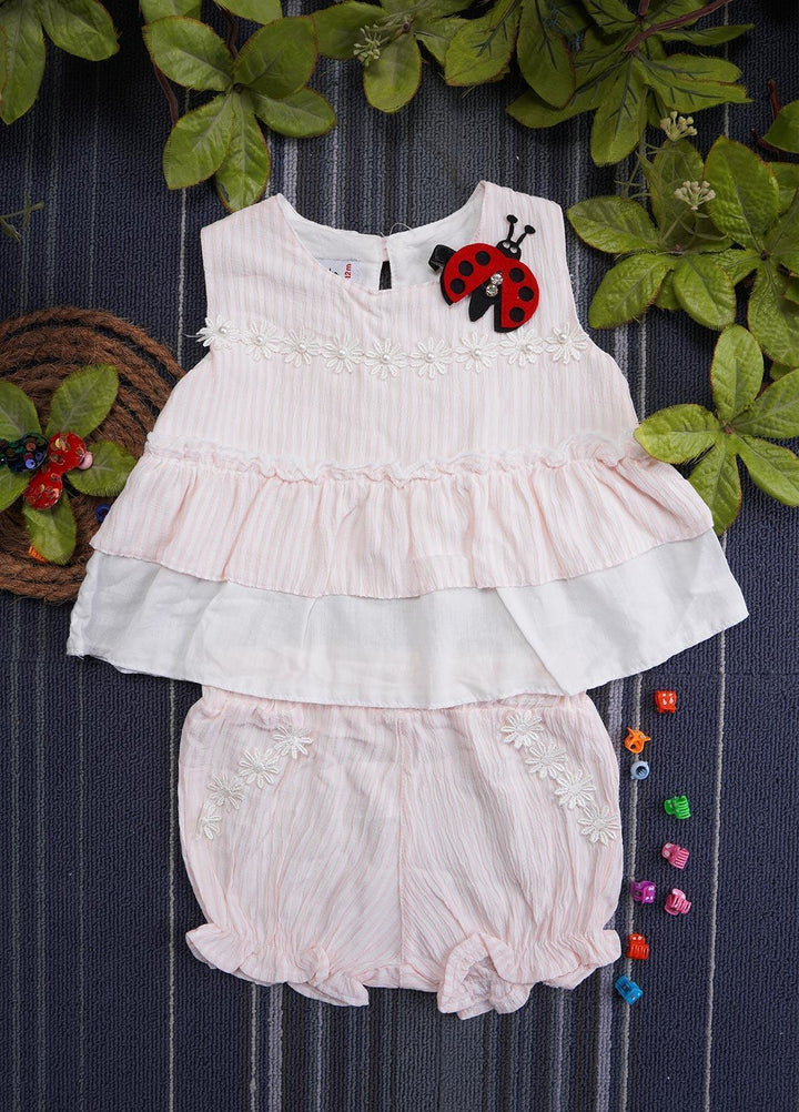 Sanaulla Exclusive Range Cotton Fancy Suits for Girls -  2204 Light Pink