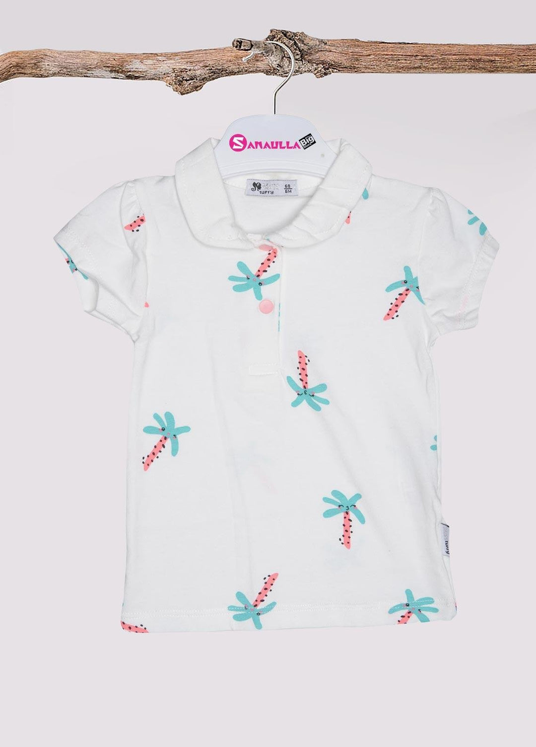 Sanaulla Exclusive Range Cotton Fancy Girls T-Shirts -  21-17 White