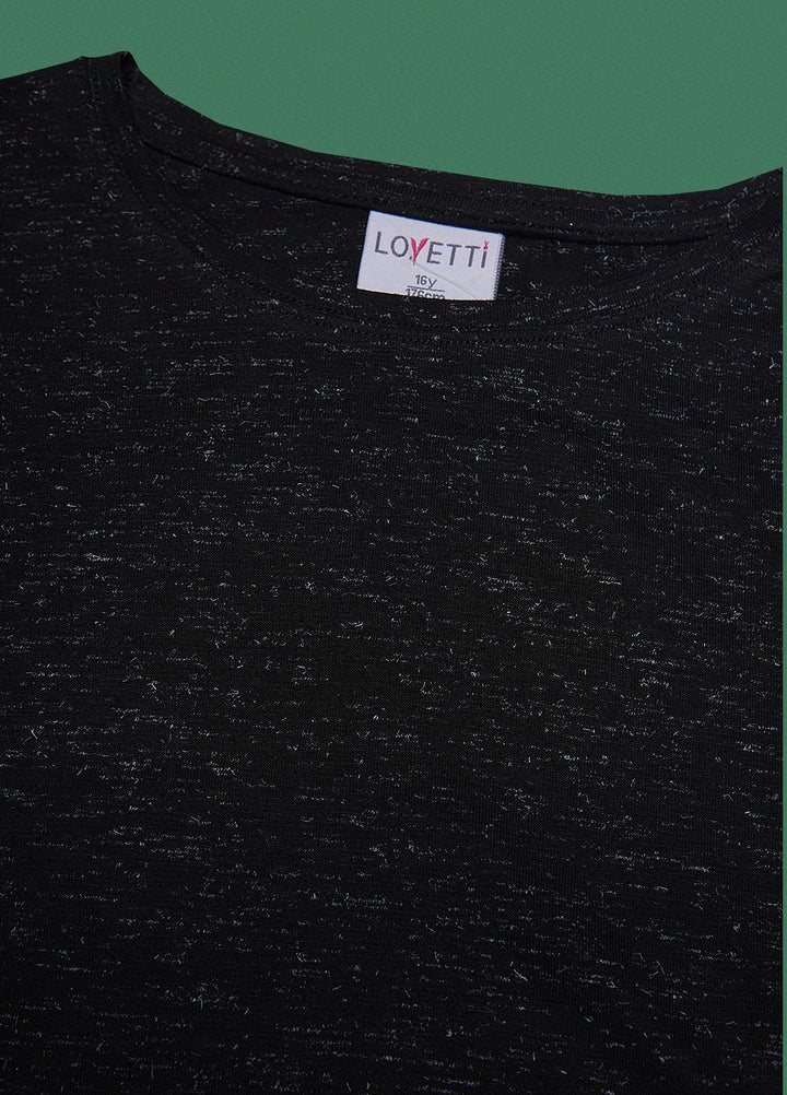 Sanaulla Exclusive Range  Fancy T-Shirts for Girls -  1007 Black