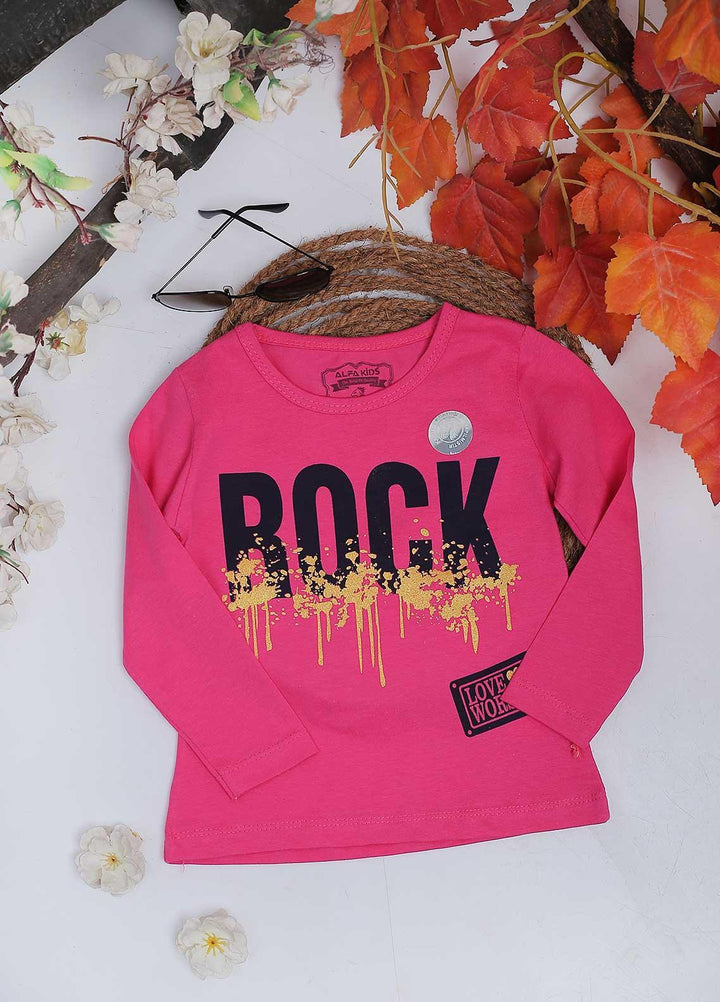 Sanaulla Exclusive Range Mix Casual T-Shirts for Girls -  10363 D-Pink