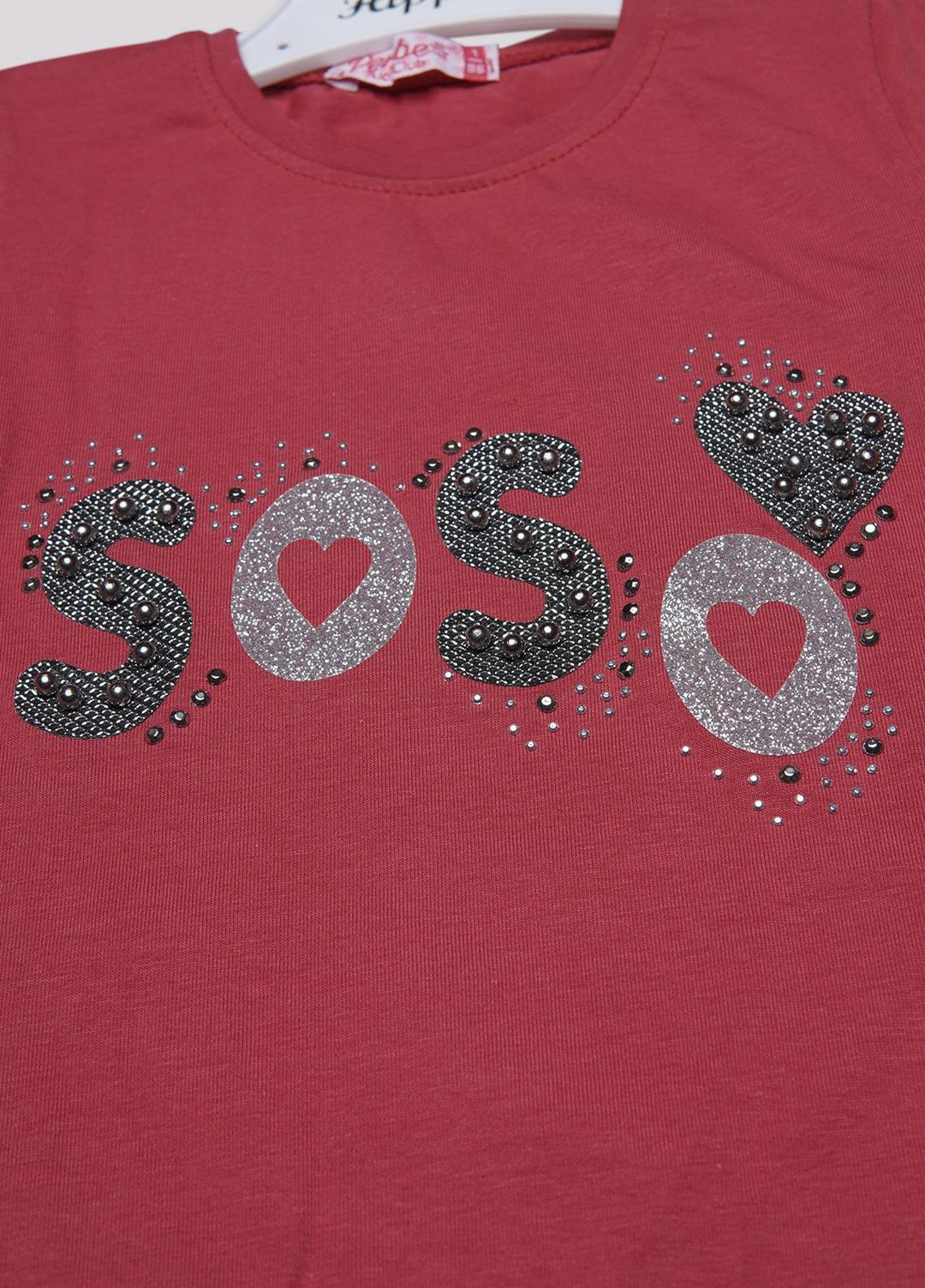 Sanaulla Exclusive Range Cotton Fancy T-Shirts for Girls -  3046 Dark Pink