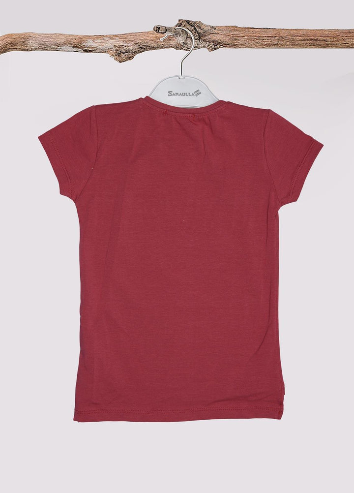 Sanaulla Exclusive Range Cotton Fancy Girls T-Shirts -  3086 D Pink