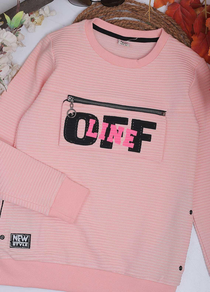 Sanaulla Exclusive Range Mix Casual Girls T-Shirts -  5244 Pink