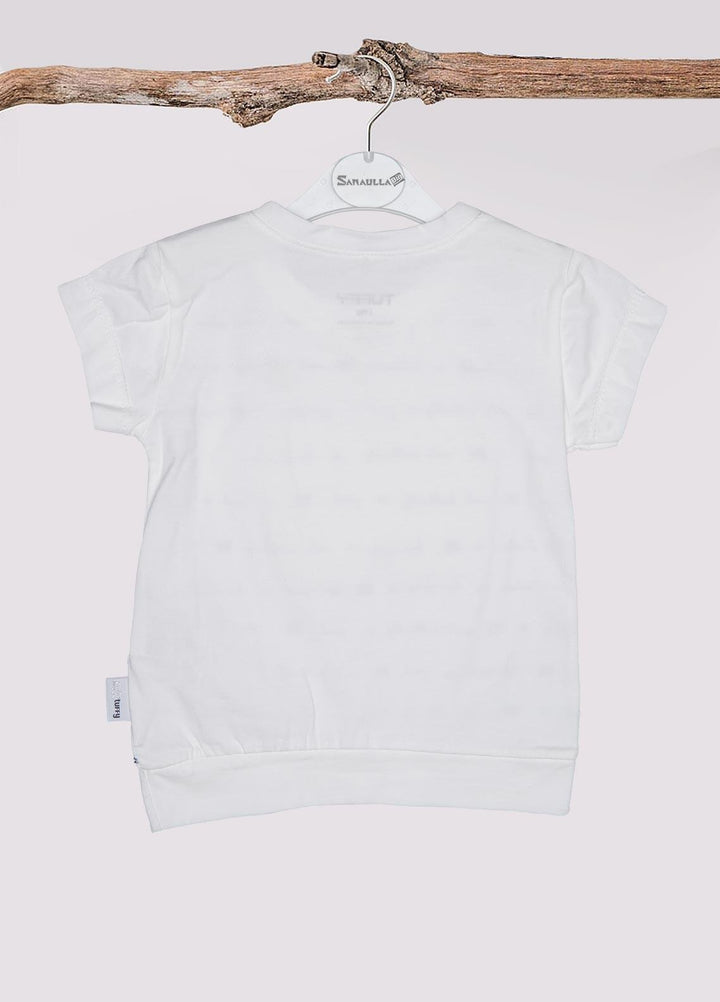 Sanaulla Exclusive Range Cotton Fancy T-Shirts for Girls -  21-83 White