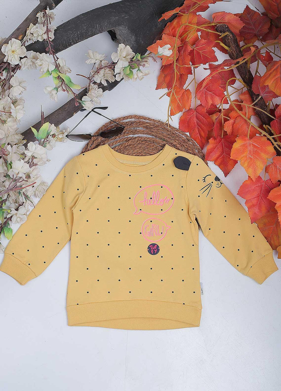 Sanaulla Exclusive Range Mix Casual Girls Tops -  20-1069 Yellow