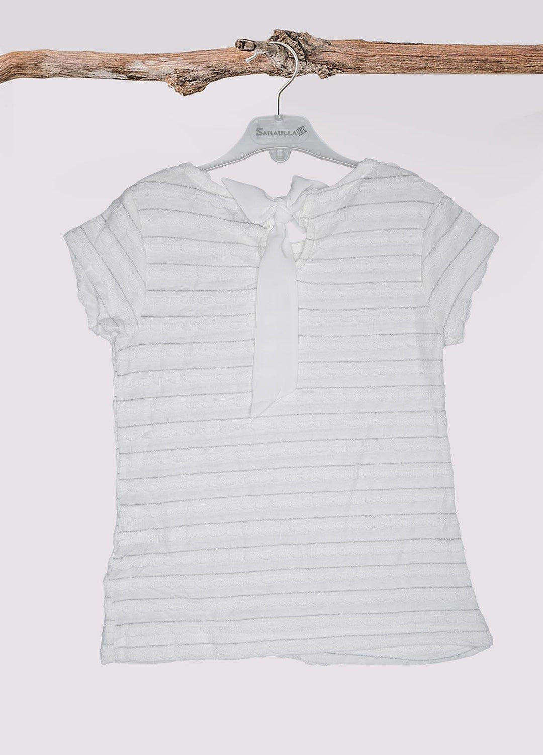 Sanaulla Exclusive Range Cotton Fancy T-Shirts for Girls -  5139 White