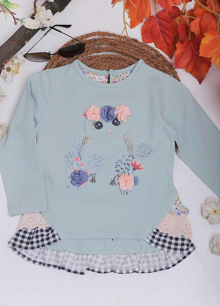 Sanaulla Exclusive Range Mix Casual Girls Tops -  4401 Sk-Blue