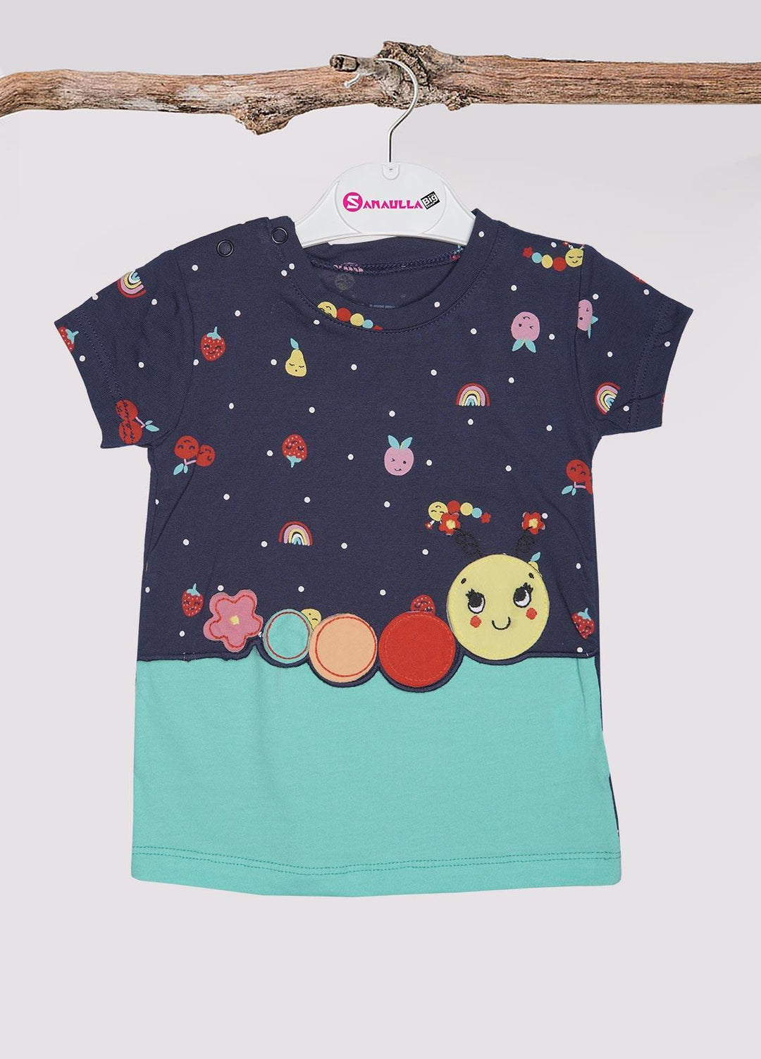 Sanaulla Exclusive Range Cotton Fancy Girls T-Shirts -  D-112559 Green