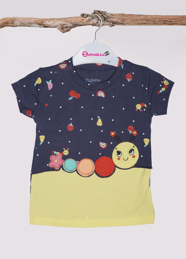 Sanaulla Exclusive Range Cotton Fancy T-Shirts for Girls -  D-112559 Yellow