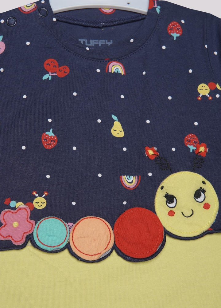 Sanaulla Exclusive Range Cotton Fancy T-Shirts for Girls -  D-112559 Yellow