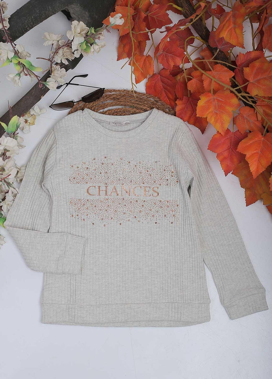 Sanaulla Exclusive Range Mix Casual Tops for Girls -  4552 Grey