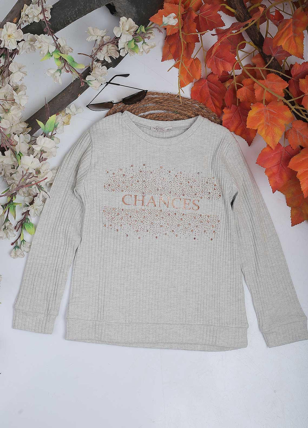 Sanaulla Exclusive Range Mix Casual Tops for Girls -  4552 Grey