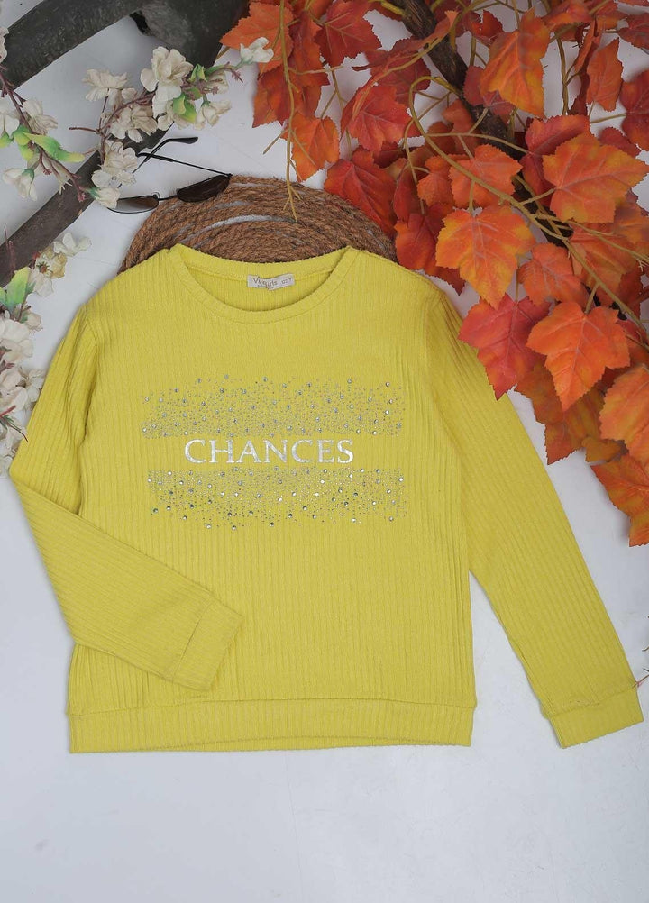 Sanaulla Exclusive Range Mix Casual Girls Tops -  4552 Lemon