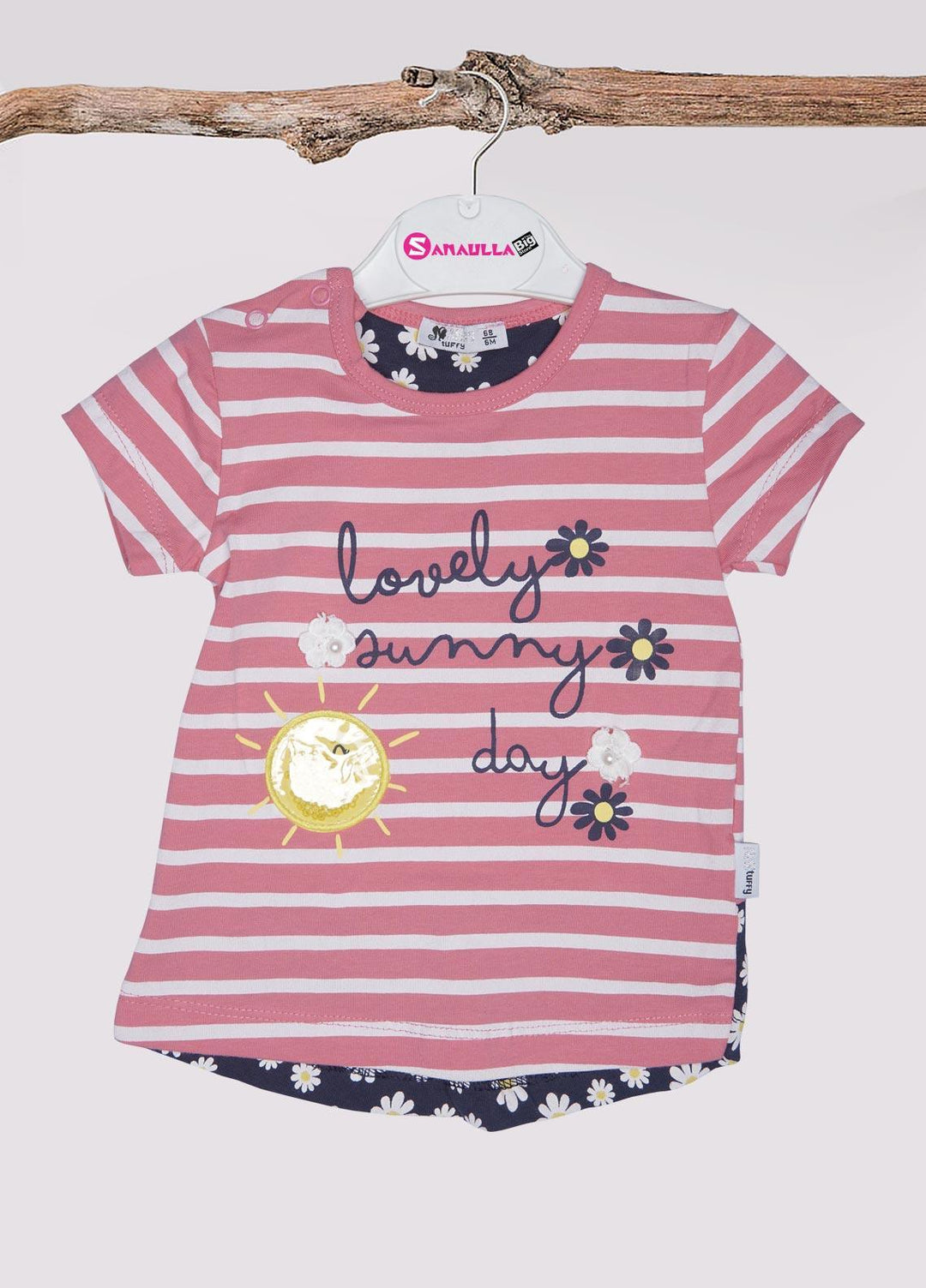 Sanaulla Exclusive Range Cotton Fancy Girls T-Shirts -  D-113170 Pink