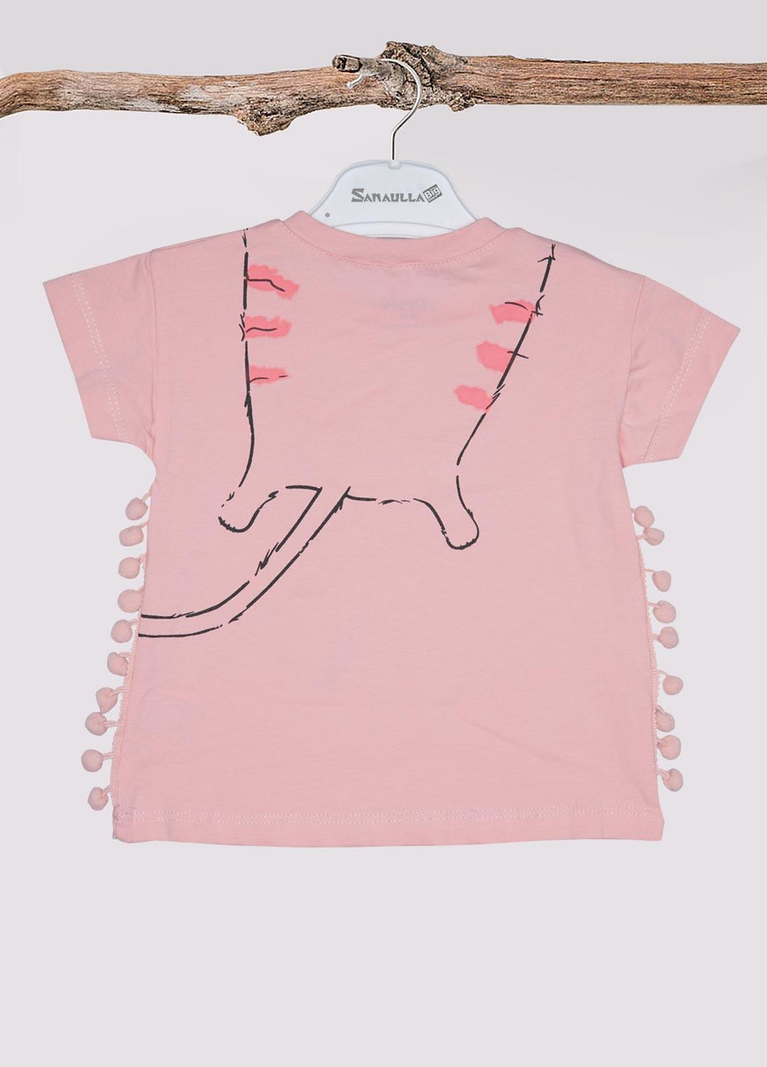 Sanaulla Exclusive Range Cotton Fancy T-Shirts for Girls -  D-114888 Light Pink