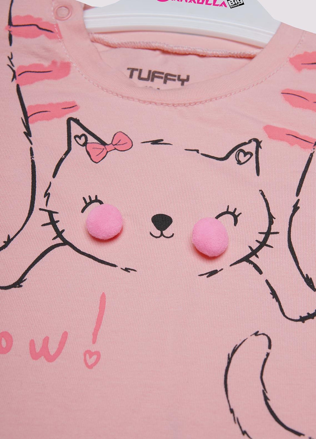 Sanaulla Exclusive Range Cotton Fancy T-Shirts for Girls -  D-114888 Light Pink