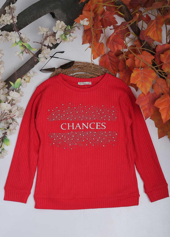 Sanaulla Exclusive Range Mix Casual Girls Tops -  4552 Red