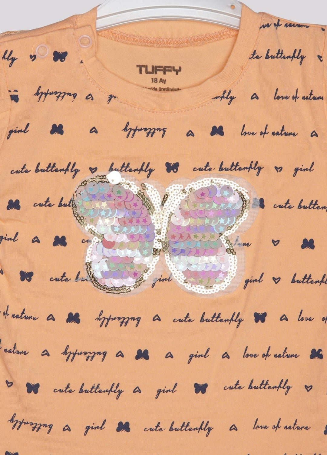 Sanaulla Exclusive Range Cotton Fancy T-Shirts for Girls -  D-111496 Orange