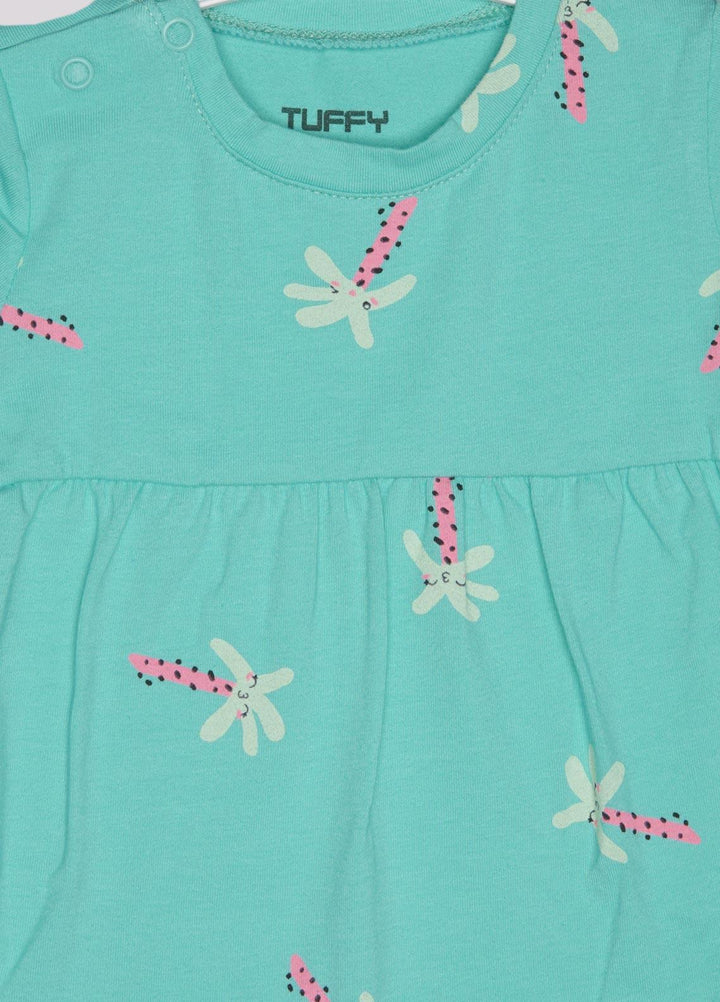 Sanaulla Exclusive Range Cotton Fancy Girls T-Shirts -  D-111497 Green