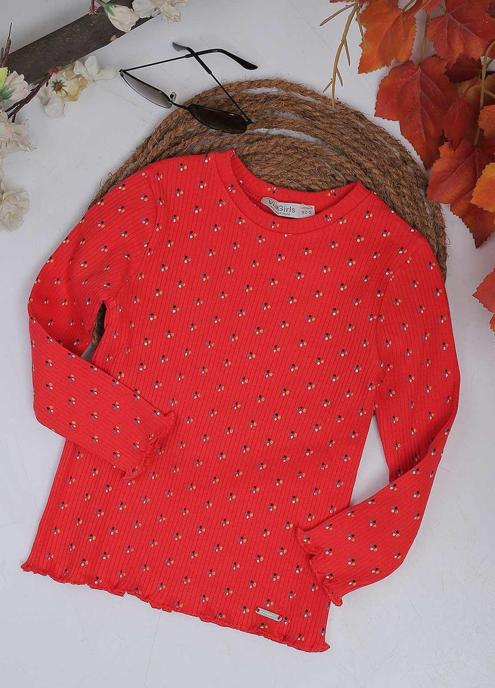 Sanaulla Exclusive Range Mix Casual Girls Tops -  4589 Red