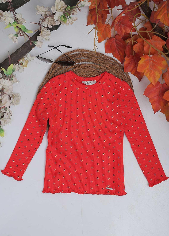 Sanaulla Exclusive Range Mix Casual Girls Tops -  4589 Red