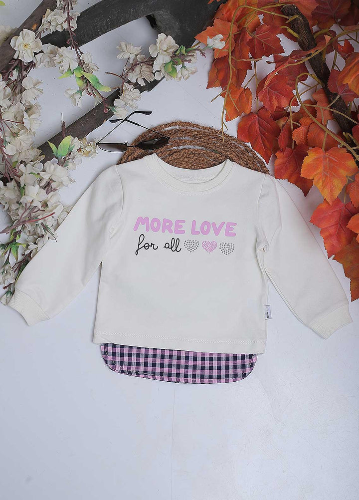 Sanaulla Exclusive Range Mix Casual Girls T-Shirts -  20-1066 Off White