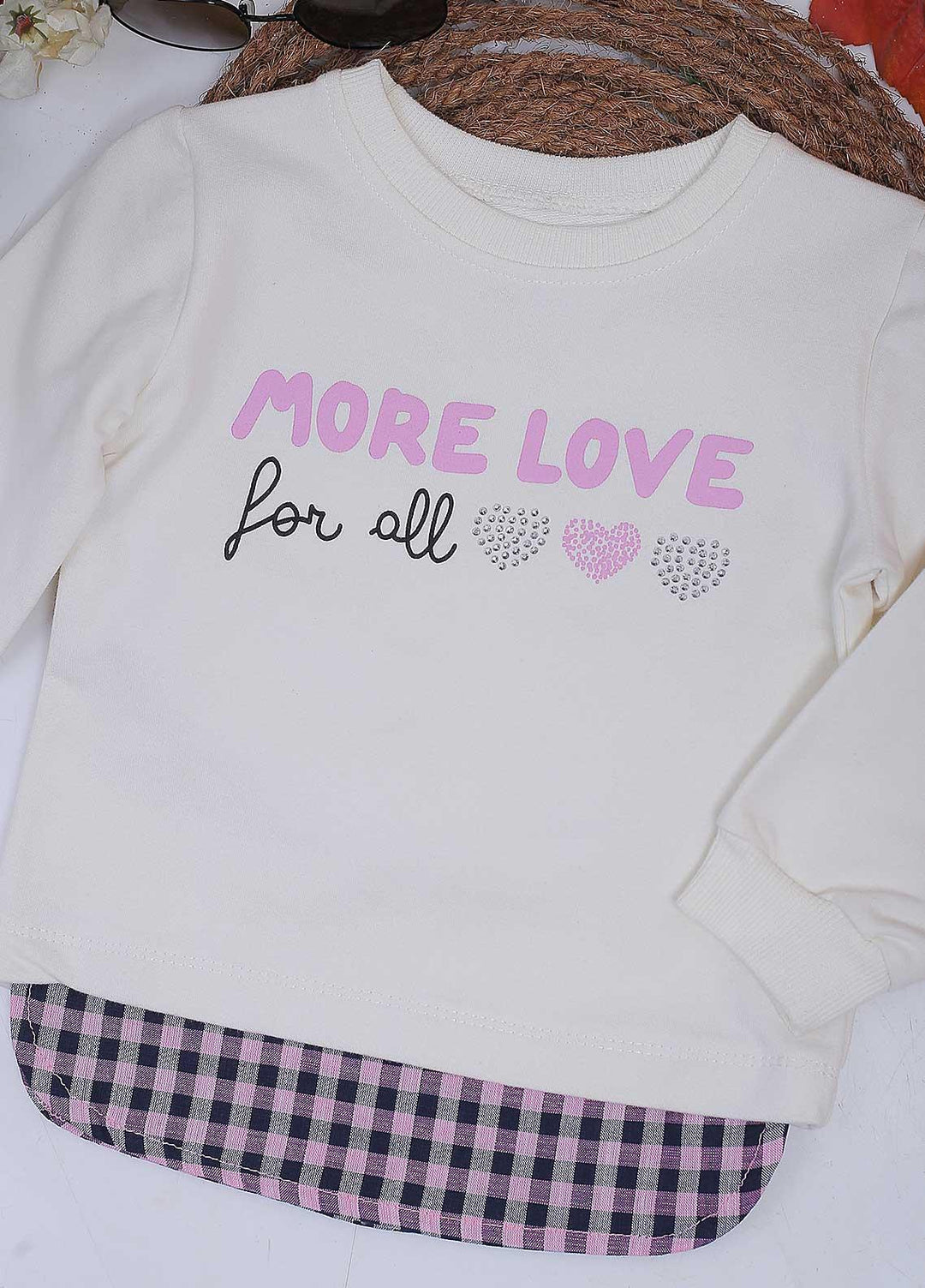 Sanaulla Exclusive Range Mix Casual Girls T-Shirts -  20-1066 Off White