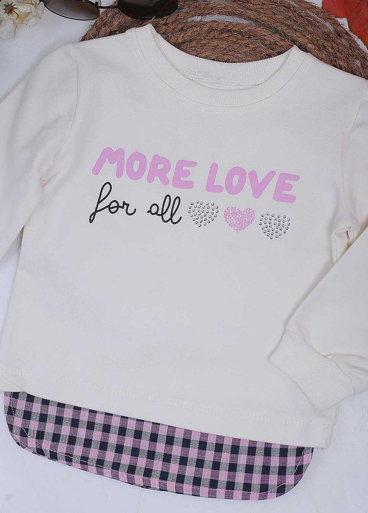 Sanaulla Exclusive Range Mix Casual Girls T-Shirts -  20-1066 Off White