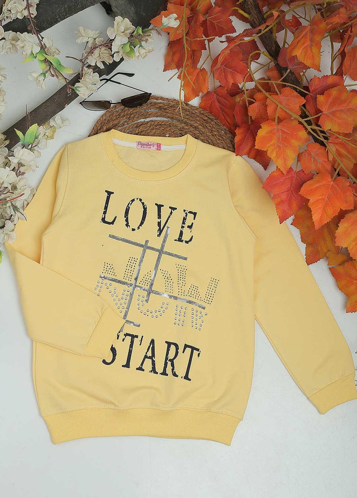 Sanaulla Exclusive Range Mix Casual T-Shirts for Girls -  3512 Yellow