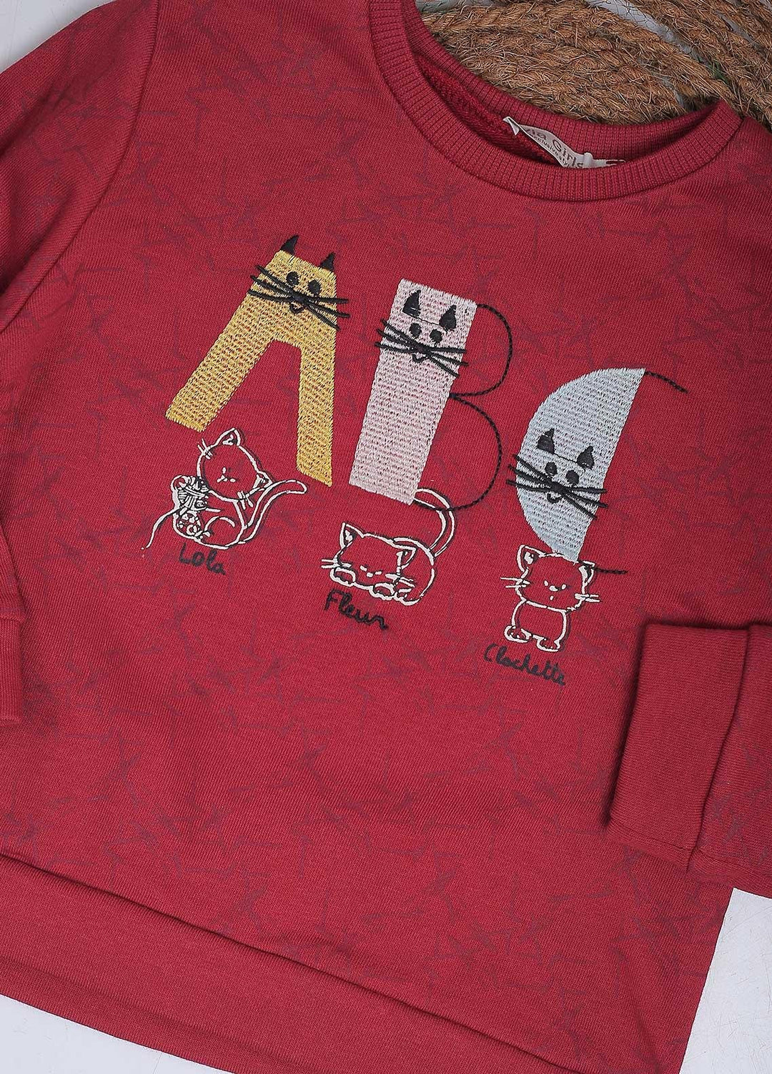 Sanaulla Exclusive Range Mix Casual Girls T-Shirts -  4374 Maroon