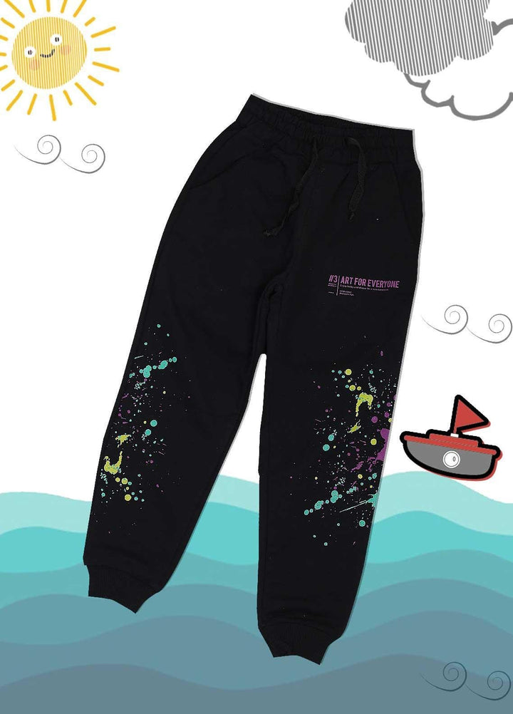 Sanaulla Exclusive Range Cotton Casual Girls Trouser -  3384 Black