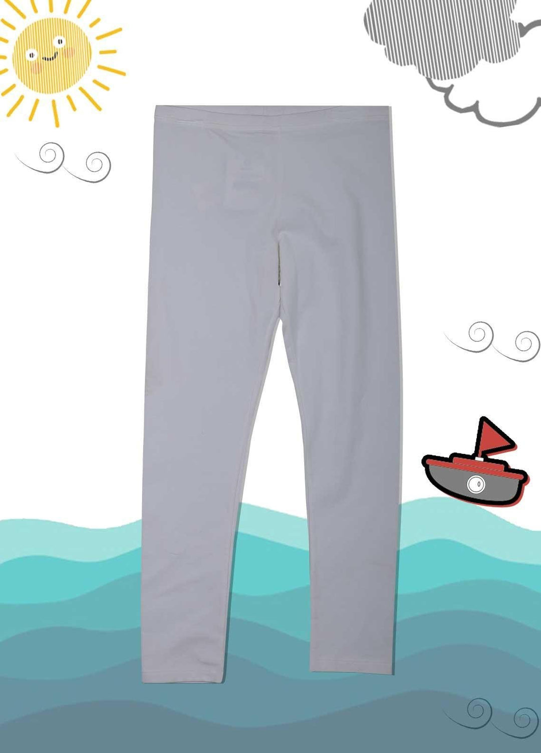 Sanaulla Exclusive Range Cotton Casual Girls Tight -  5264 Off White