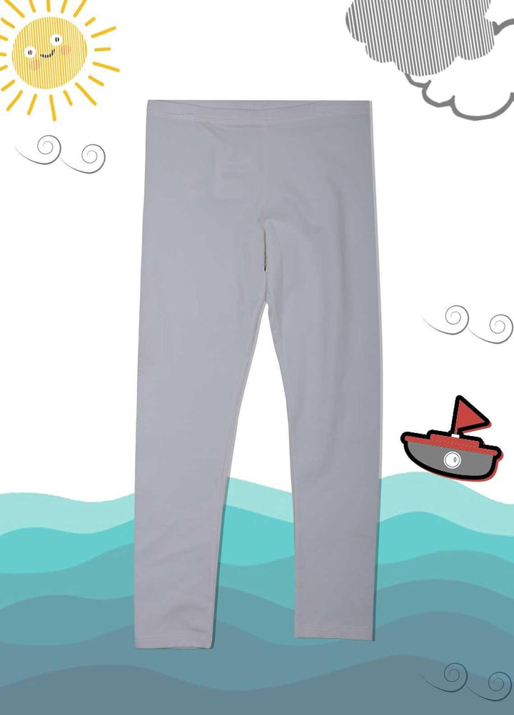 Sanaulla Exclusive Range Cotton Casual Girls Tight -  5264 Off White