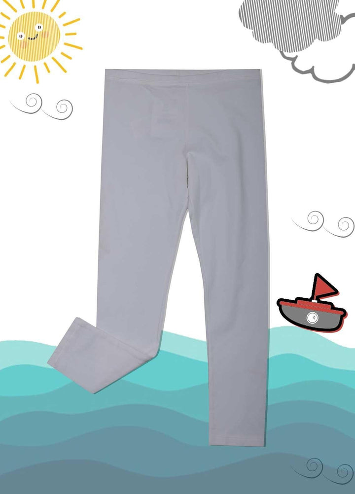 Sanaulla Exclusive Range Cotton Casual Girls Tight -  5264 Off White