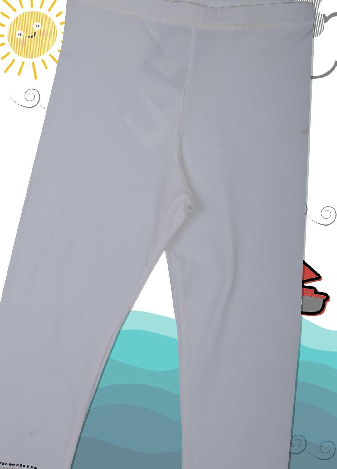 Sanaulla Exclusive Range Cotton Casual Tight for Girls -  5958 Off White