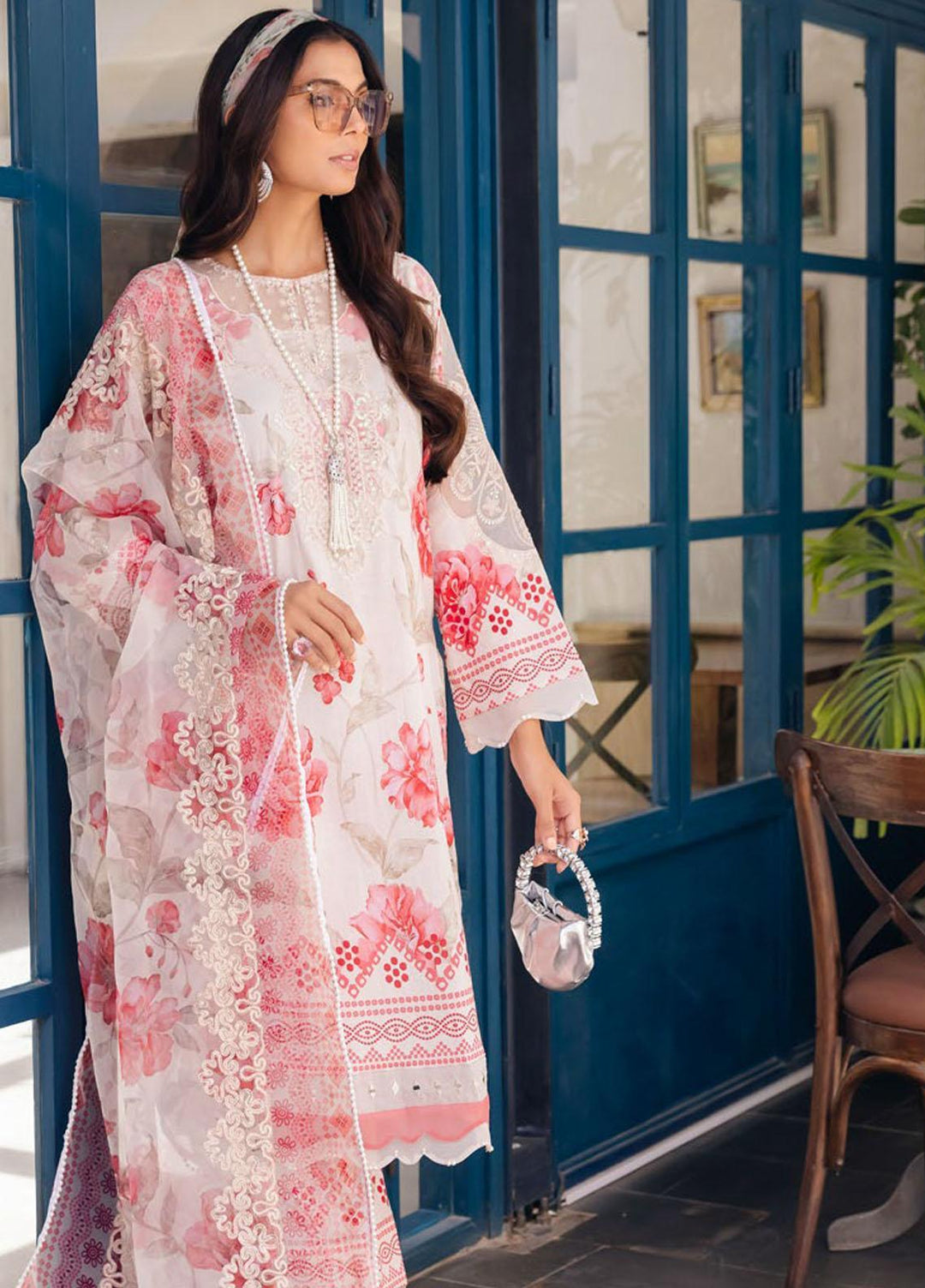 Glam Girl By Nureh Embroidered Chikankari Lawn Suits Unstitched 3 Piece NU23GG GL-02 - Summer Collection