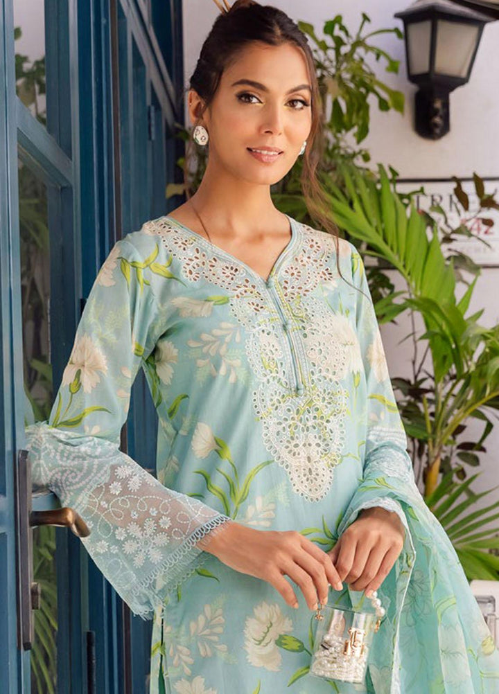 Glam Girl By Nureh Embroidered Chikankari Lawn Suits Unstitched 3 Piece NU23GG GL-05 - Summer Collection