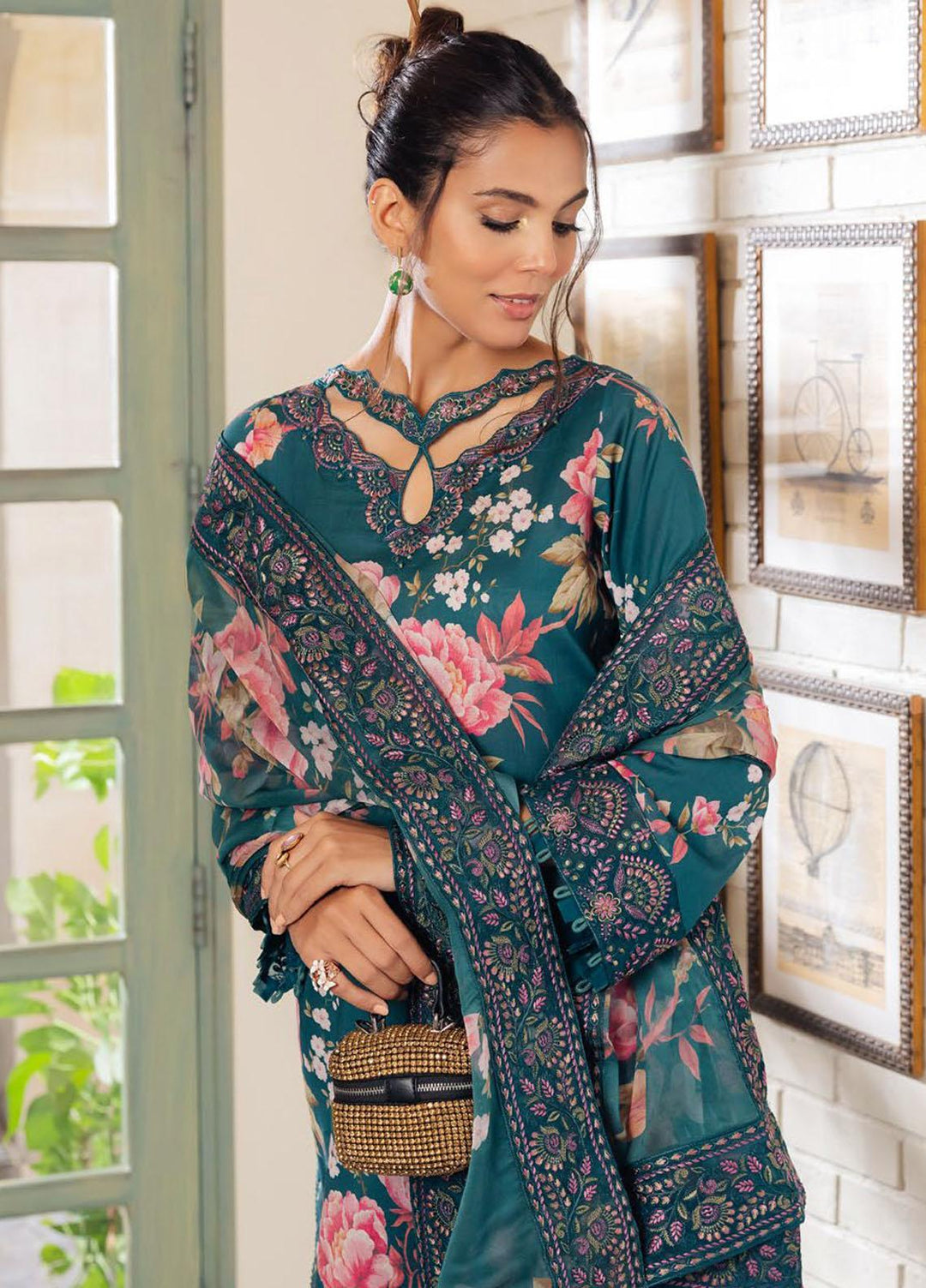 Glam Girl By Nureh Embroidered Chikankari Lawn Suits Unstitched 3 Piece NU23GG GL-06 - Summer Collection