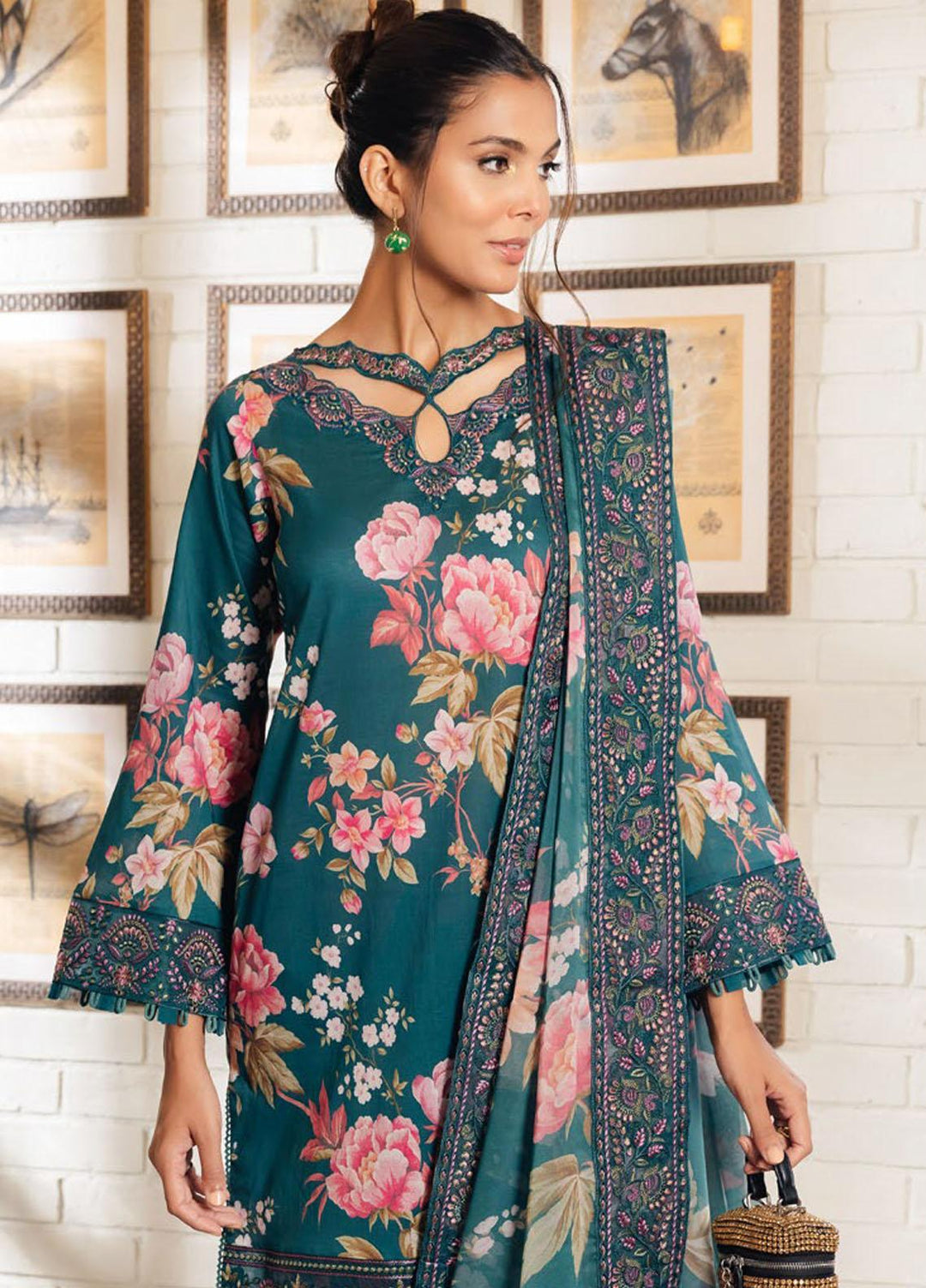 Glam Girl By Nureh Embroidered Chikankari Lawn Suits Unstitched 3 Piece NU23GG GL-06 - Summer Collection