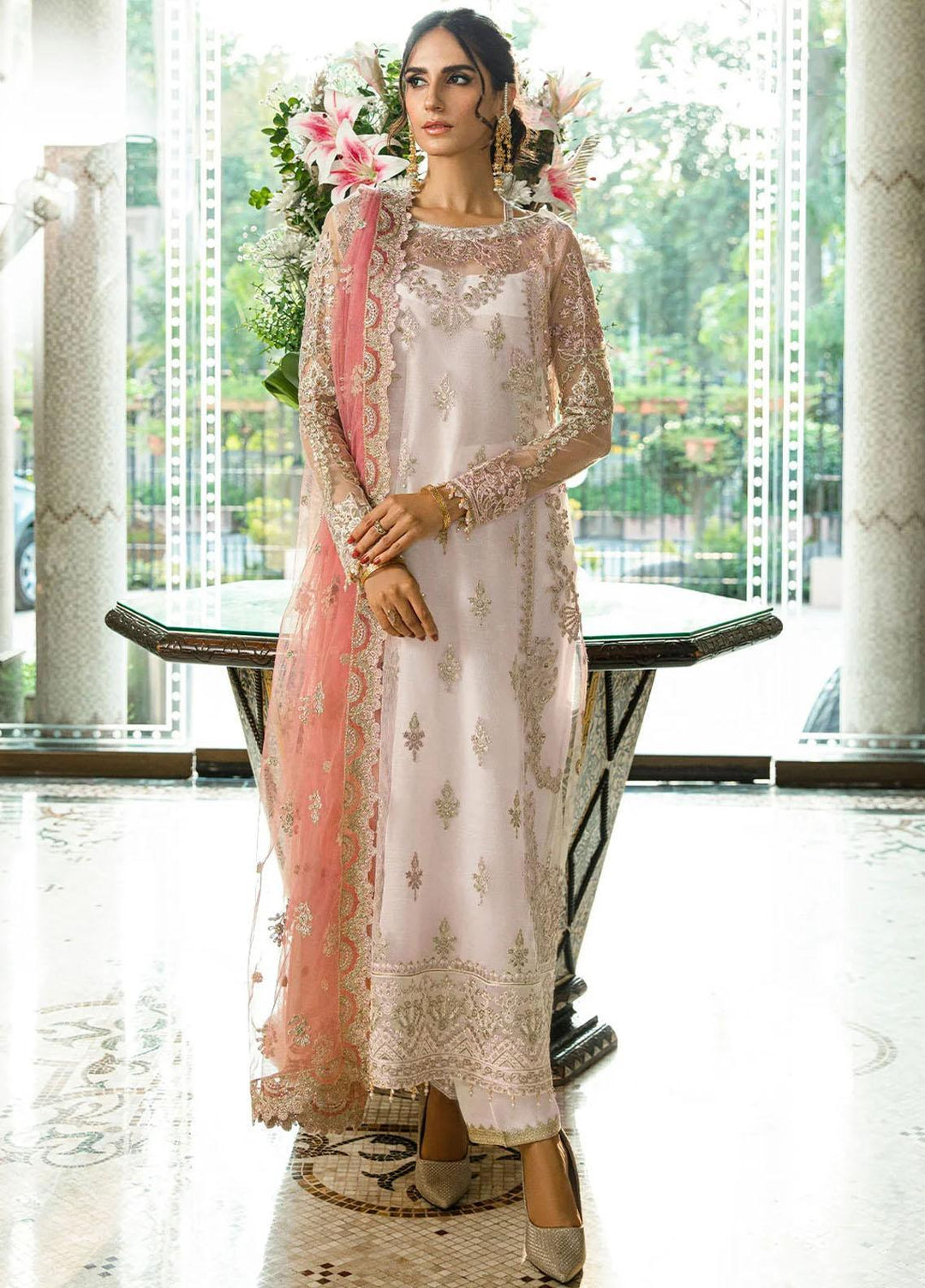 Glossier By AIK Atelier Embroidered Net Suits Unstitched 3 Piece AIK23GL Look-04 - Festive Collection