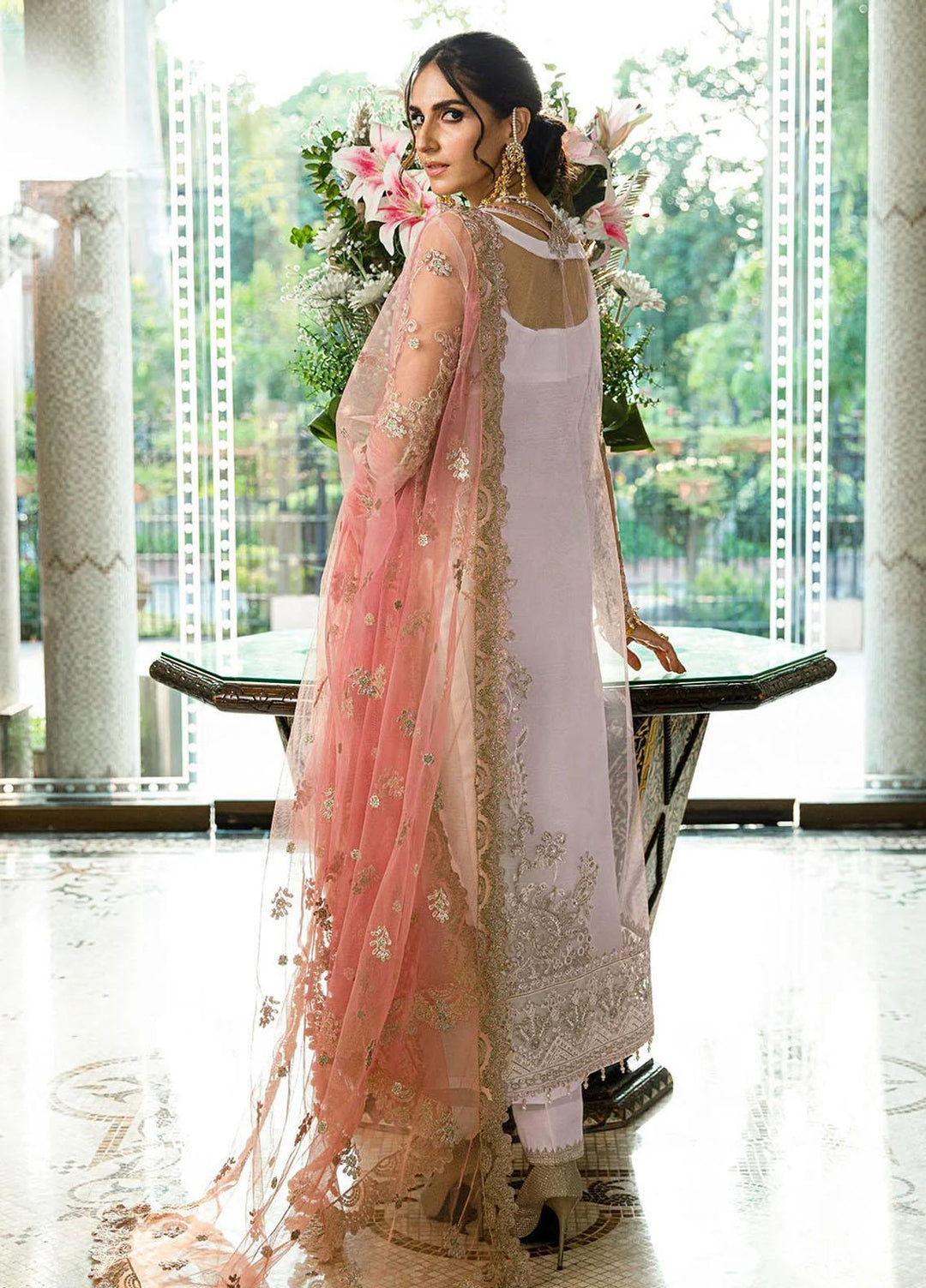 Glossier By AIK Atelier Embroidered Net Suits Unstitched 3 Piece AIK23GL Look-04 - Festive Collection