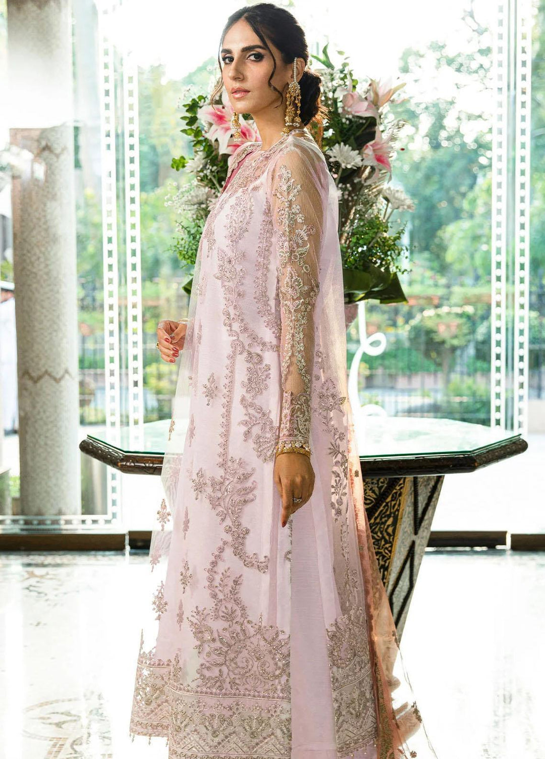 Glossier By AIK Atelier Embroidered Net Suits Unstitched 3 Piece AIK23GL Look-04 - Festive Collection