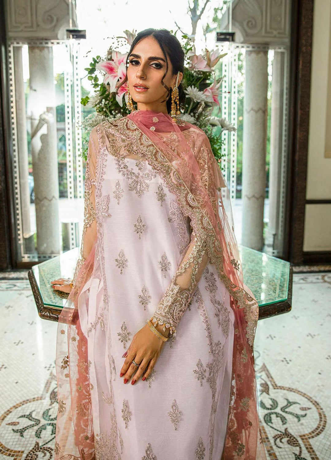 Glossier By AIK Atelier Embroidered Net Suits Unstitched 3 Piece AIK23GL Look-04 - Festive Collection