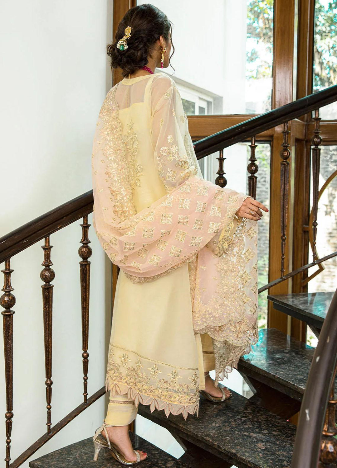 Glossier By AIK Atelier Embroidered Organza Suits Unstitched 3 Piece AIK23GL Look-09 - Festive Collection
